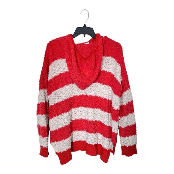 Miracle | Stripe Popcorn Orange White Fall Autumn Sweater S/M - Picture 4 of 8